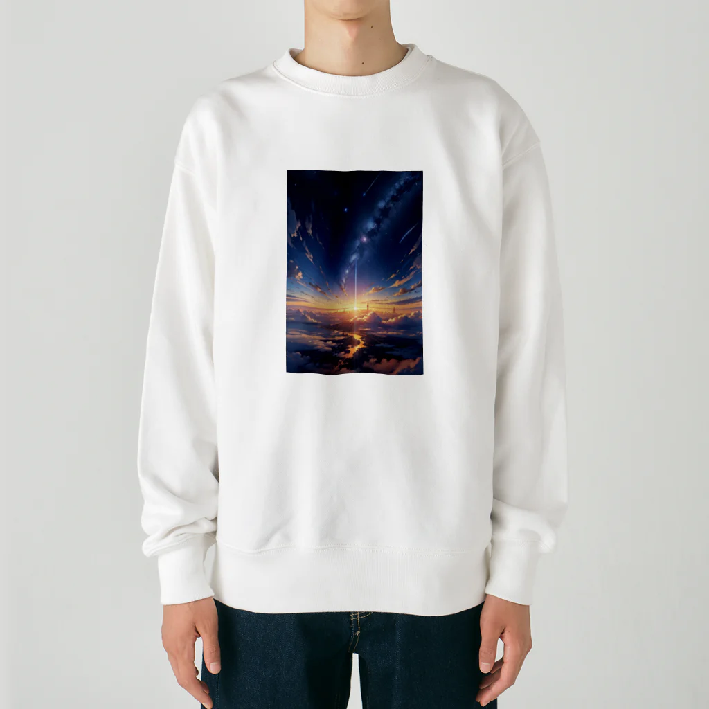 モノモノクローゼットの夜空と天の川 Heavyweight Crew Neck Sweatshirt