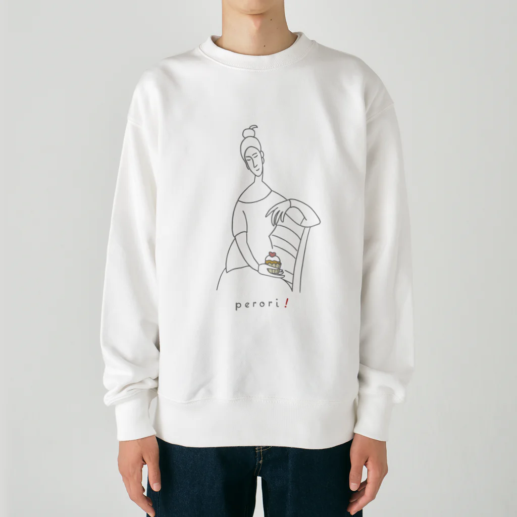 ビールとアート TM-3 Designの名画 × スイーツ（モディリアーニ） Heavyweight Crew Neck Sweatshirt