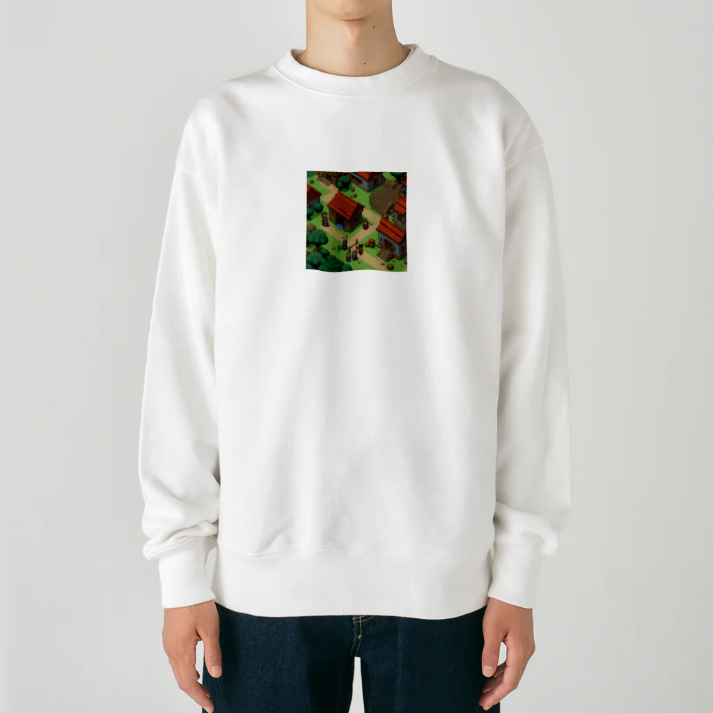 レトロゲームイラストのレトロゲードット絵ファミコン2 Heavyweight Crew Neck Sweatshirt