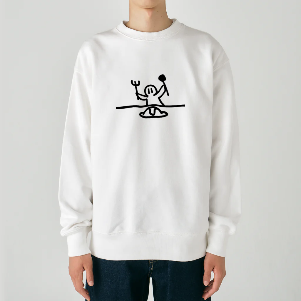 納豆ごはんのオムライスとコンセント君 Heavyweight Crew Neck Sweatshirt