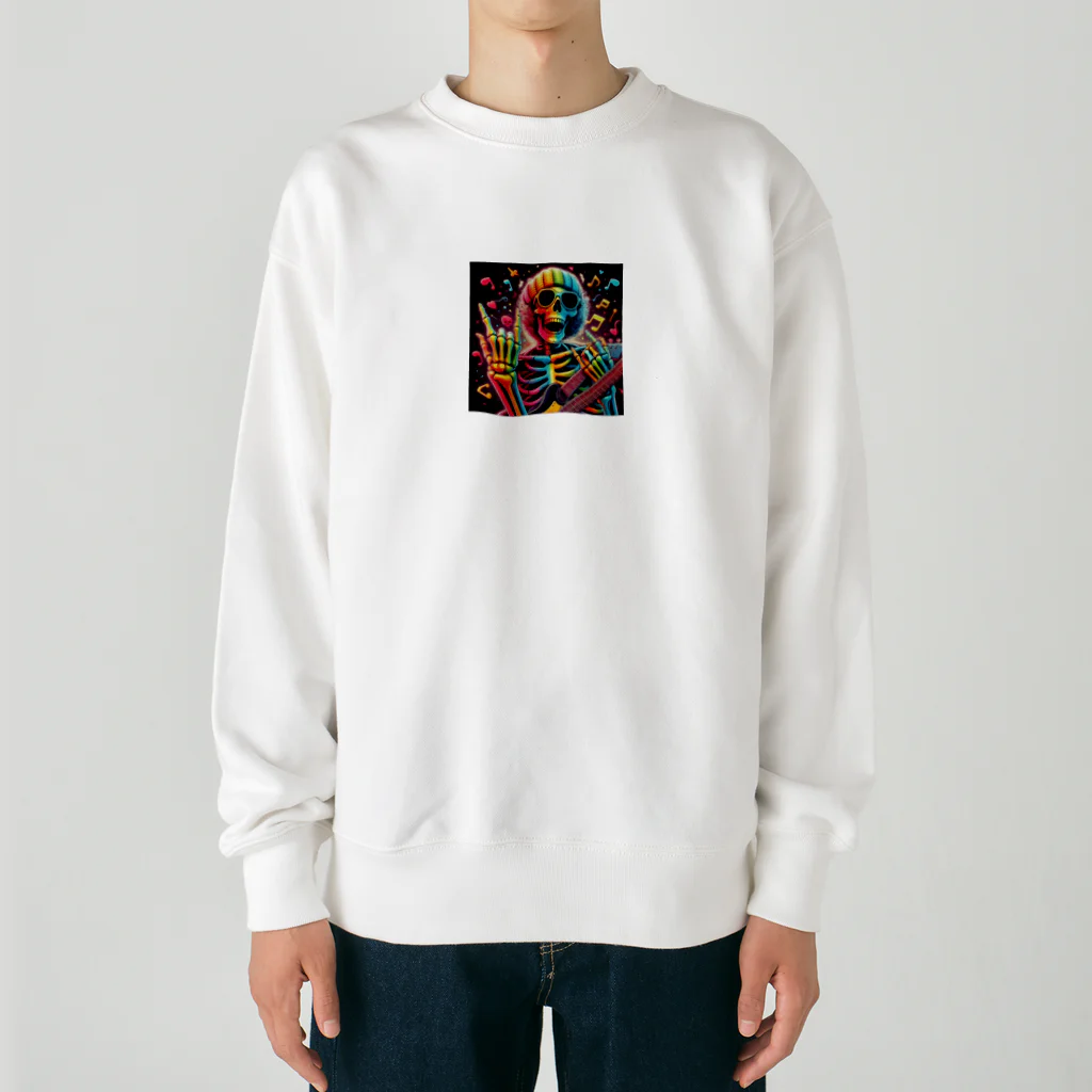 Happy Human のロック髑髏 Heavyweight Crew Neck Sweatshirt