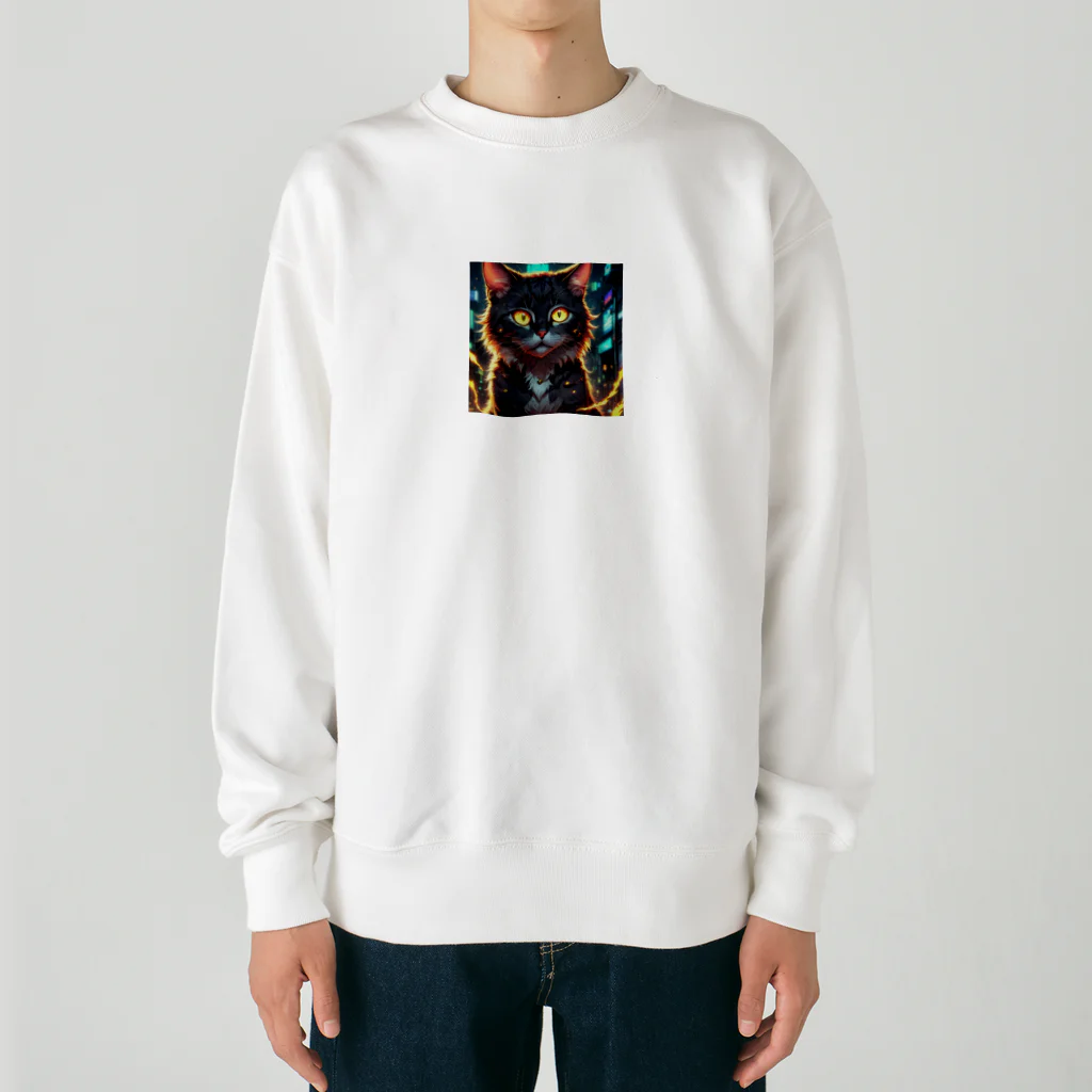 にゃんだーの夜の支配者 Heavyweight Crew Neck Sweatshirt