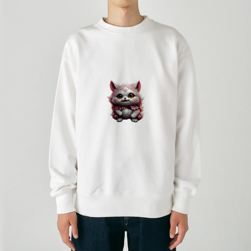 AI妖怪大図鑑の桜妖怪　ゴウカクニャ Heavyweight Crew Neck Sweatshirt