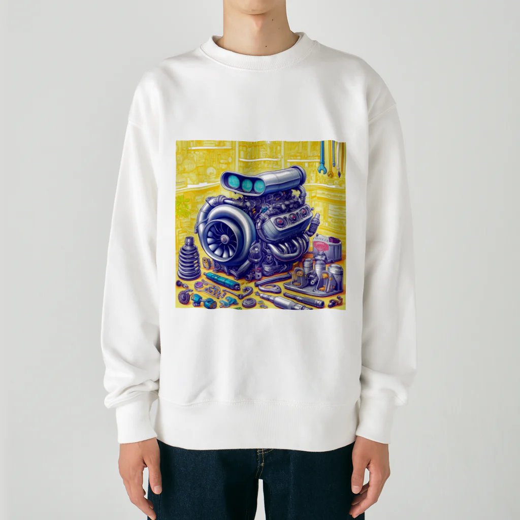 the blue seasonのメカニックの夢遊園地 Heavyweight Crew Neck Sweatshirt