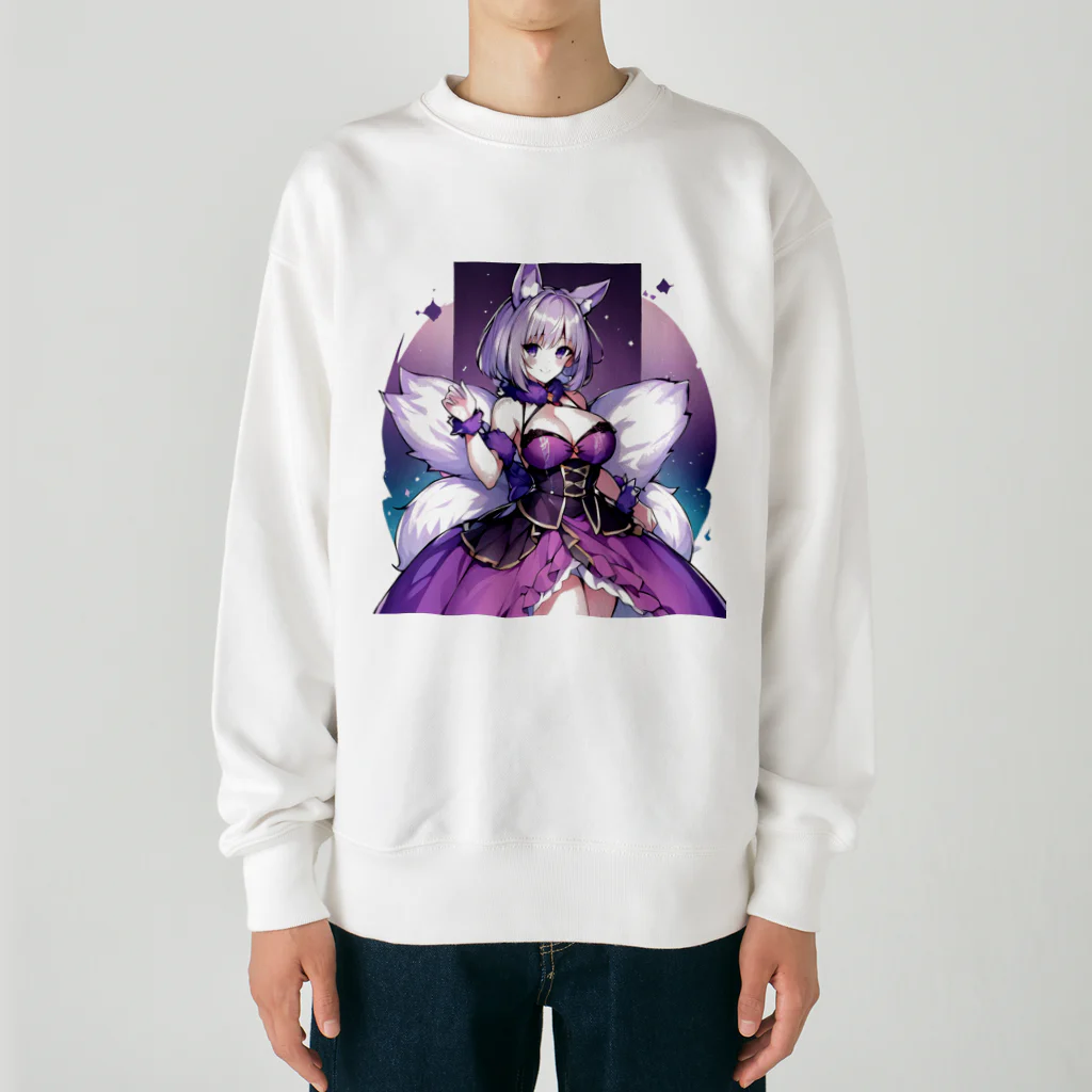 LONGSTONEのパープルフォックス美少女 Heavyweight Crew Neck Sweatshirt