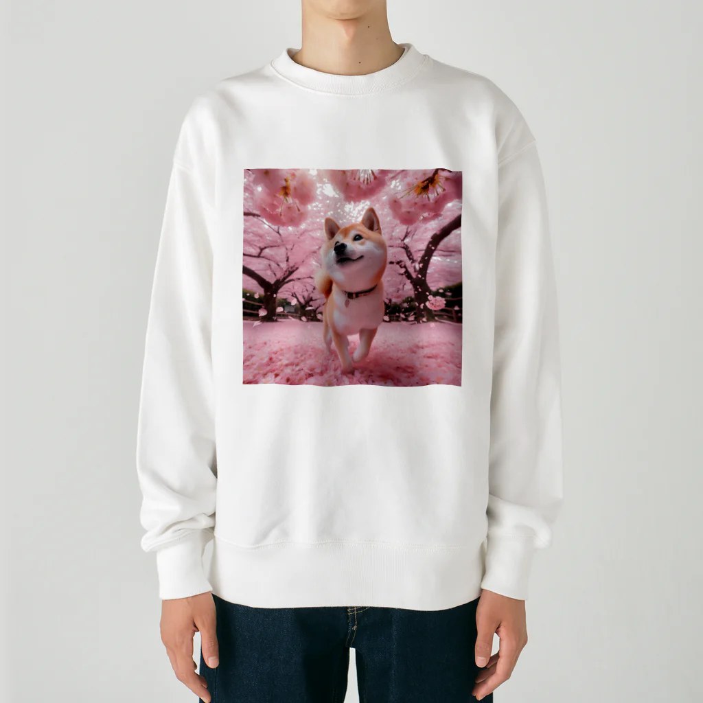 noririnoの桜犬 Heavyweight Crew Neck Sweatshirt