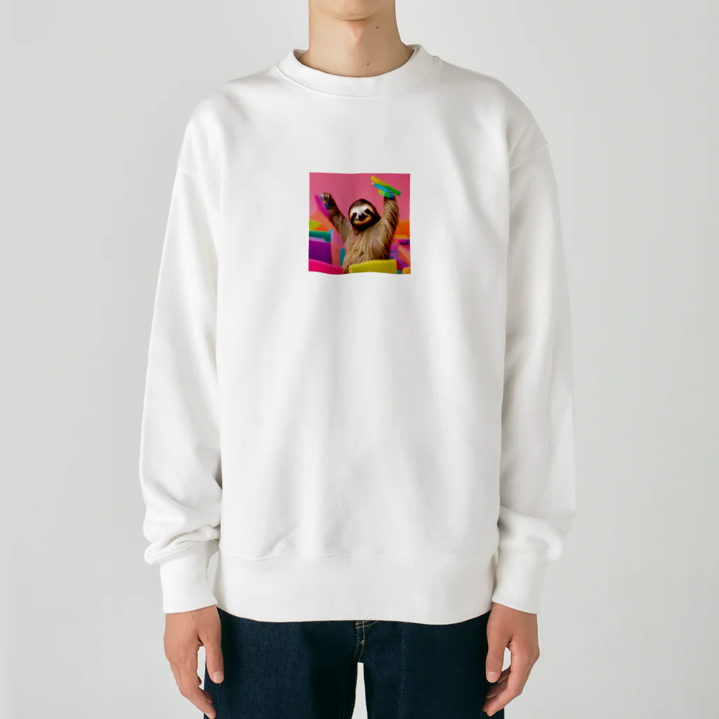 にっしーの部屋の元気です！ナマケモノ Heavyweight Crew Neck Sweatshirt