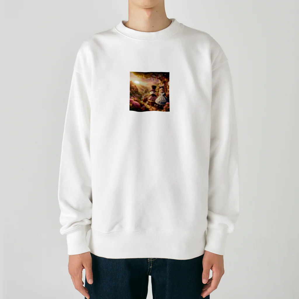 neYunの夕暮れの風景を彩る、可愛らしいアリス Heavyweight Crew Neck Sweatshirt