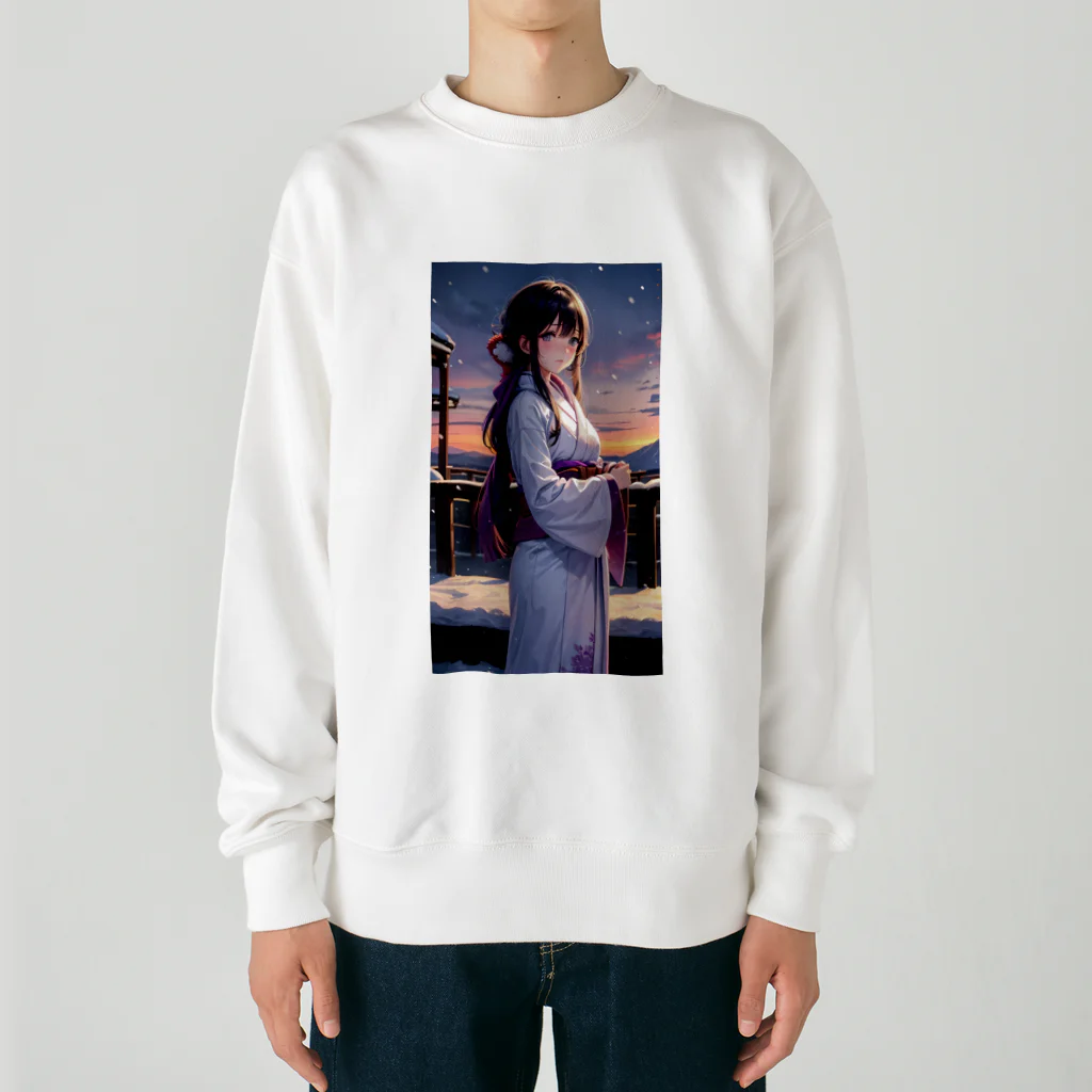 kimono_musume  AI artのscene5 Heavyweight Crew Neck Sweatshirt