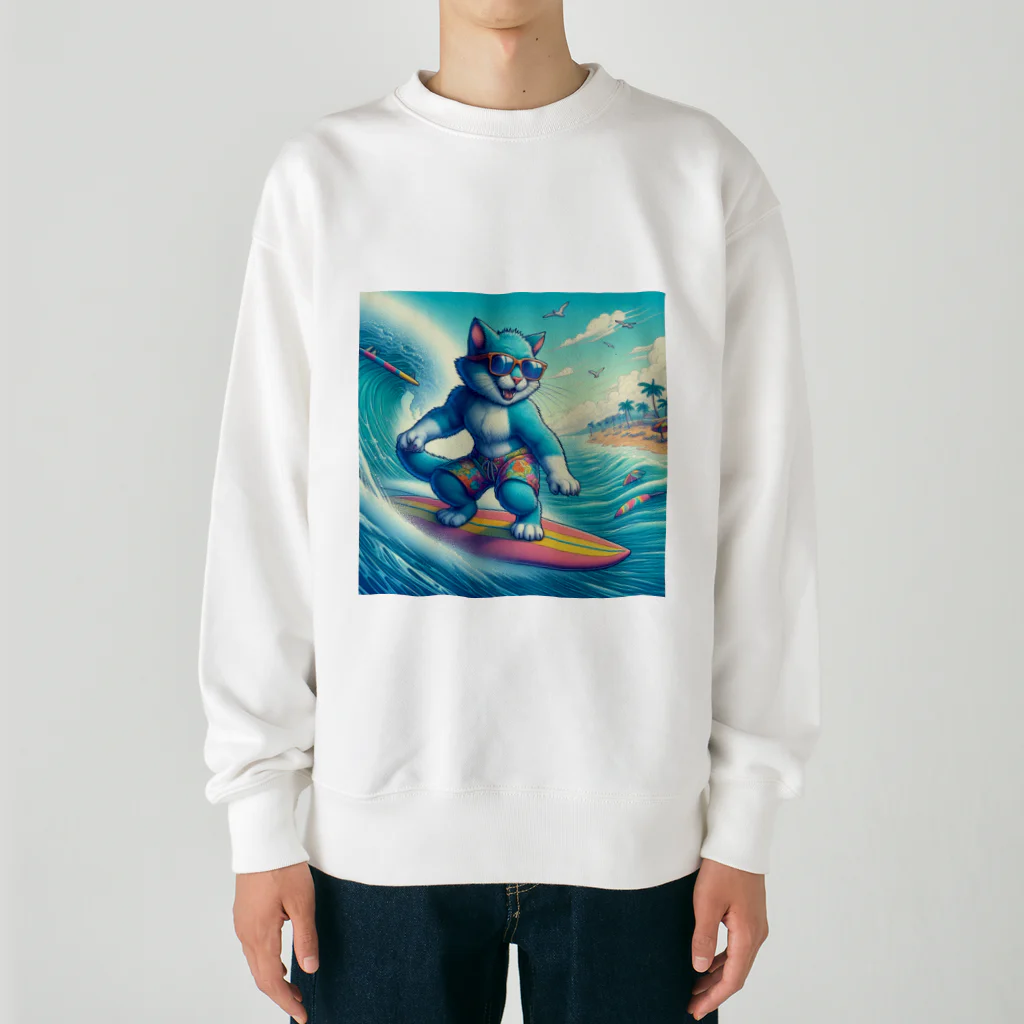 ふぇにゃんくすの波乗りファンキーたま Heavyweight Crew Neck Sweatshirt