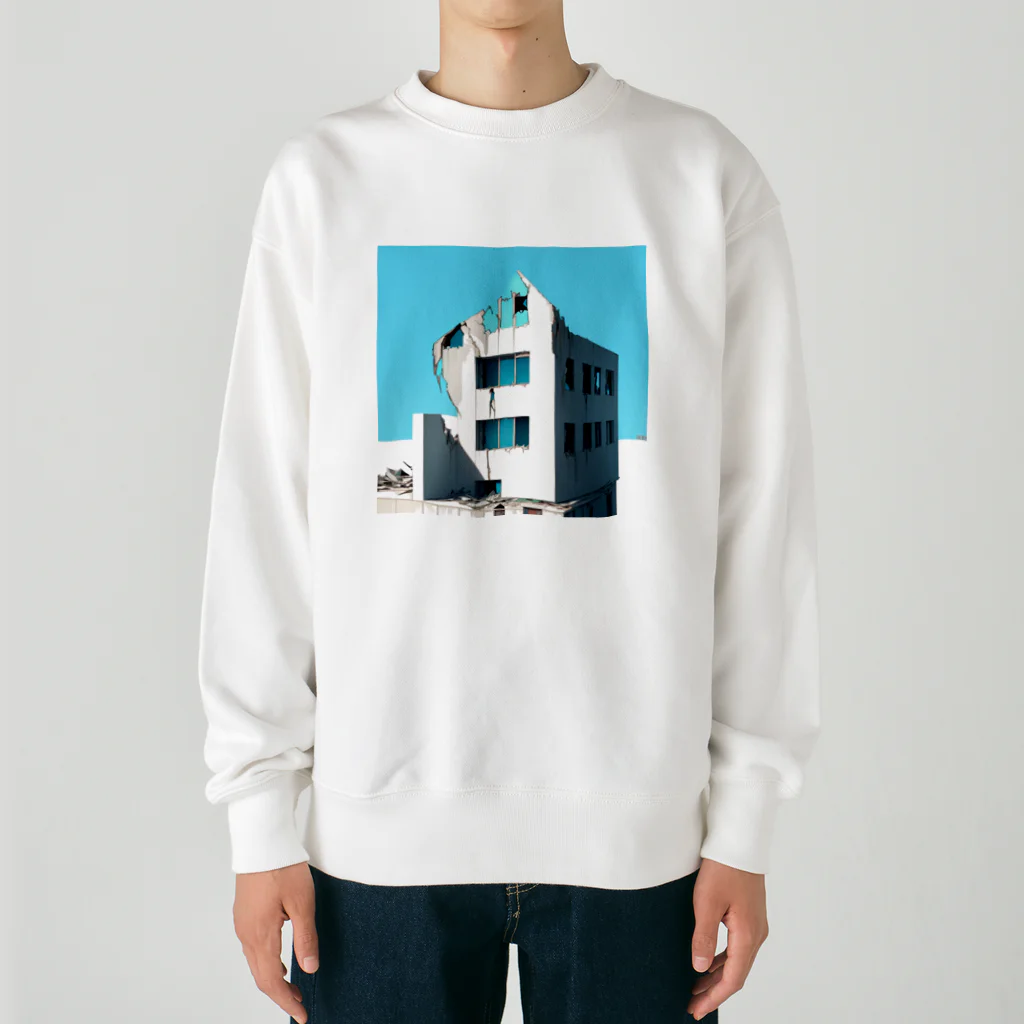 Buildingsの廃墟とスカイブルー Heavyweight Crew Neck Sweatshirt