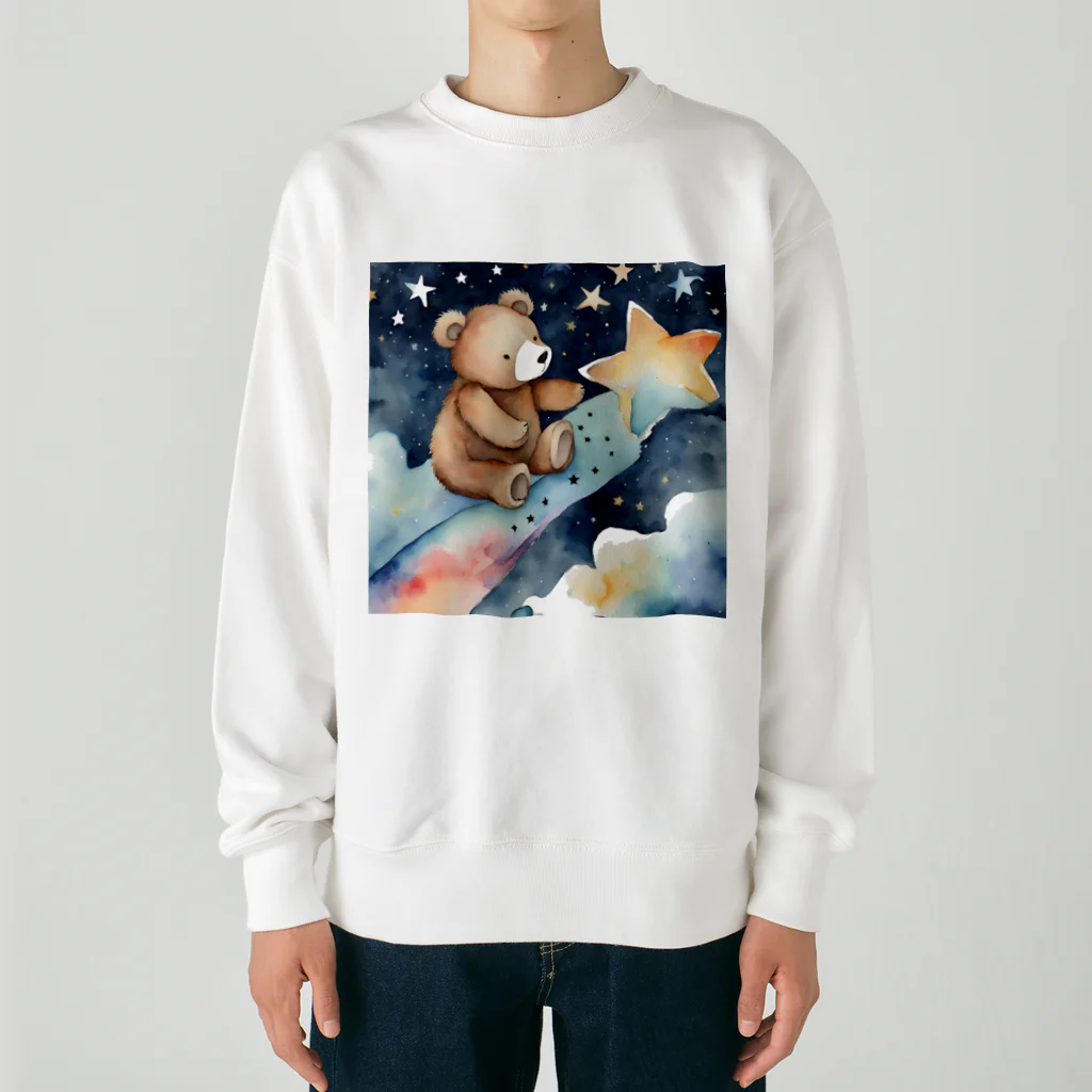 星降る夜にの流星熊 Heavyweight Crew Neck Sweatshirt