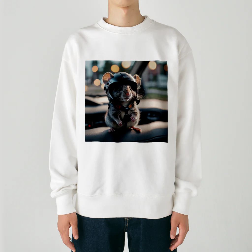 TanukinGのかわいいネズミくん Heavyweight Crew Neck Sweatshirt