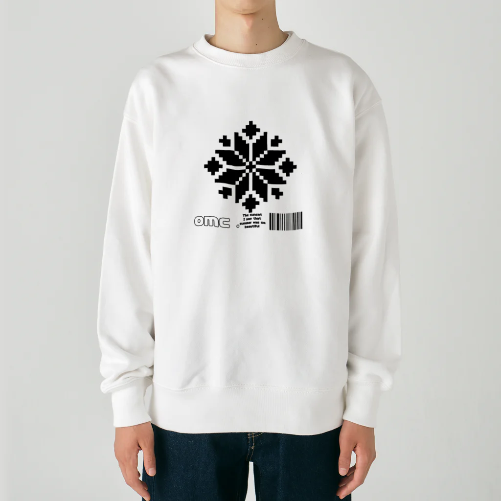 おもちショップの雪のドット結晶 Heavyweight Crew Neck Sweatshirt