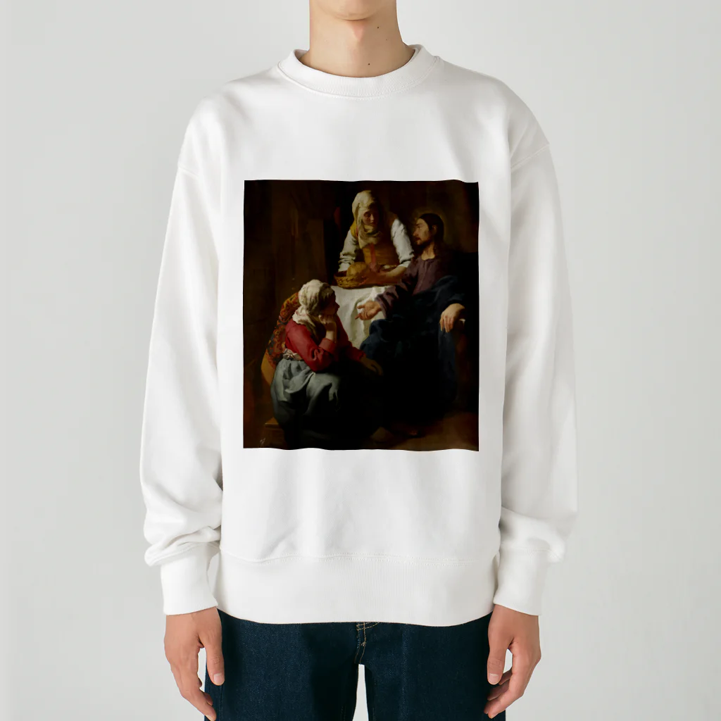 世界美術商店のマルタとマリアの家のキリスト / Christ in the House of Martha and Mary Heavyweight Crew Neck Sweatshirt