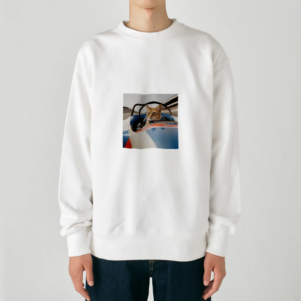 保護ねこねっこ倶楽部のスピードスターにゃんこ Heavyweight Crew Neck Sweatshirt