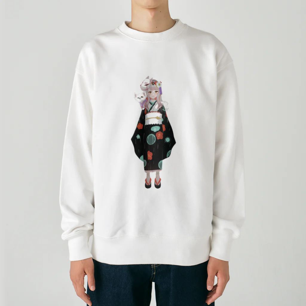 もかふしぎ🐰のもかち立ち絵 Heavyweight Crew Neck Sweatshirt