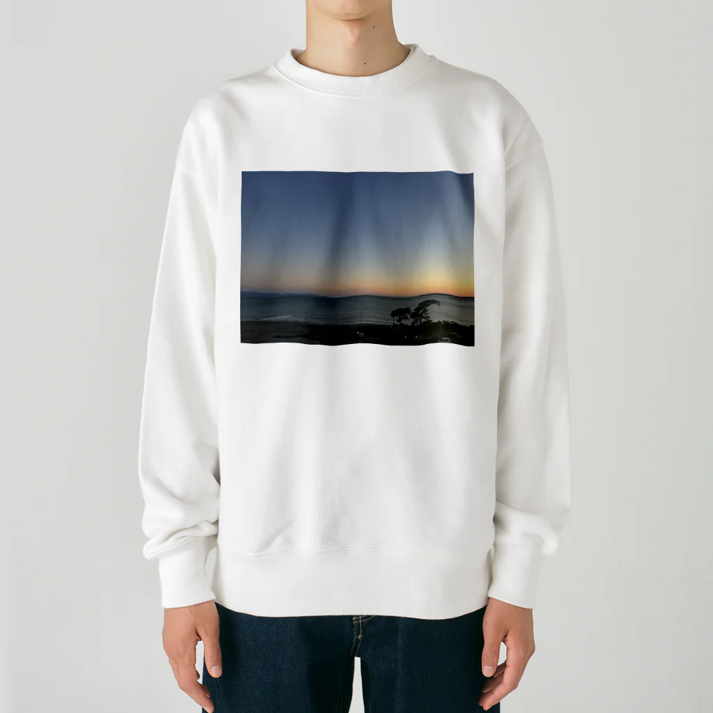 syo tam Enaのただの夕方の海 Heavyweight Crew Neck Sweatshirt