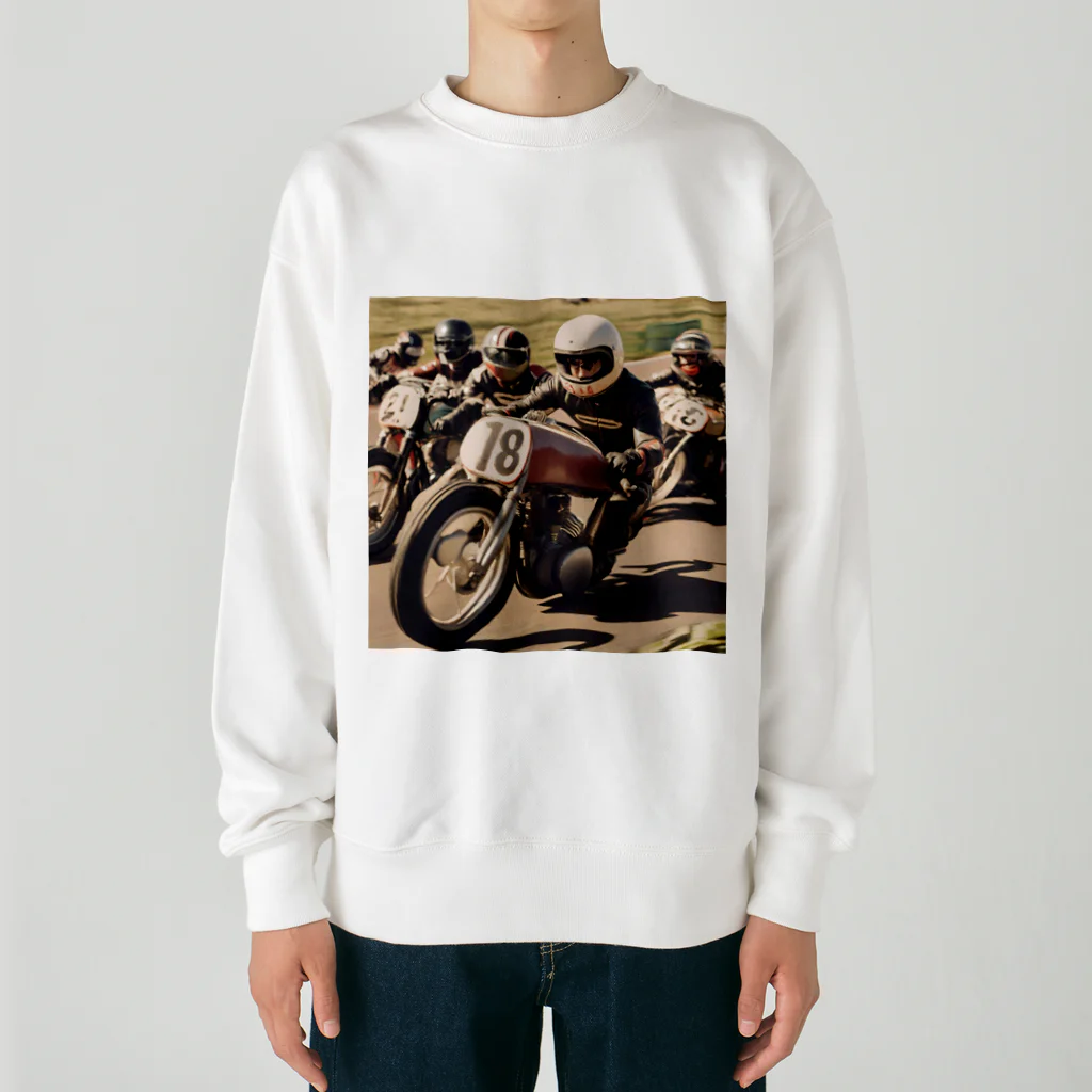 the blue seasonの疾風を切るレトロレーサー Heavyweight Crew Neck Sweatshirt