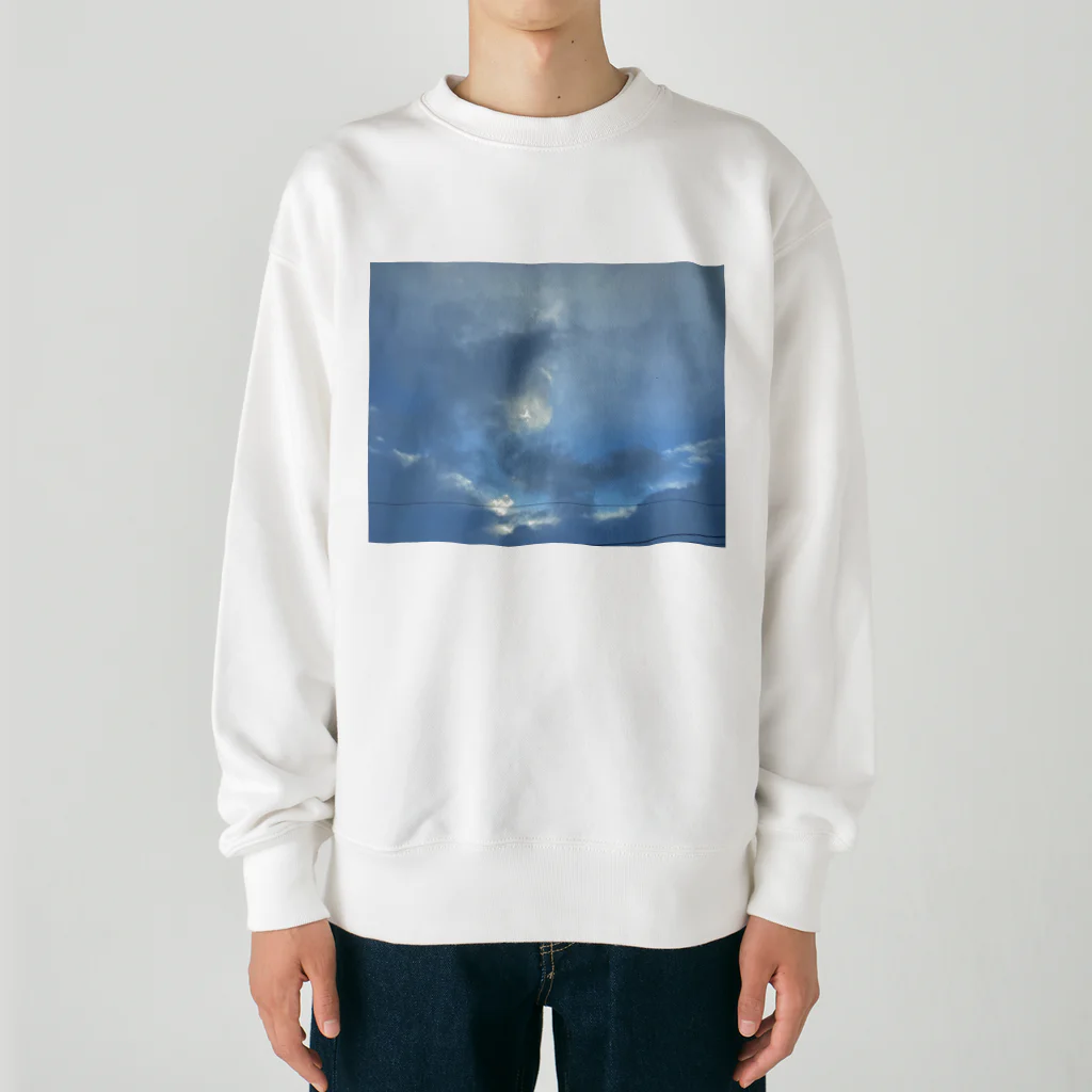 そらの朝日と雲 Heavyweight Crew Neck Sweatshirt