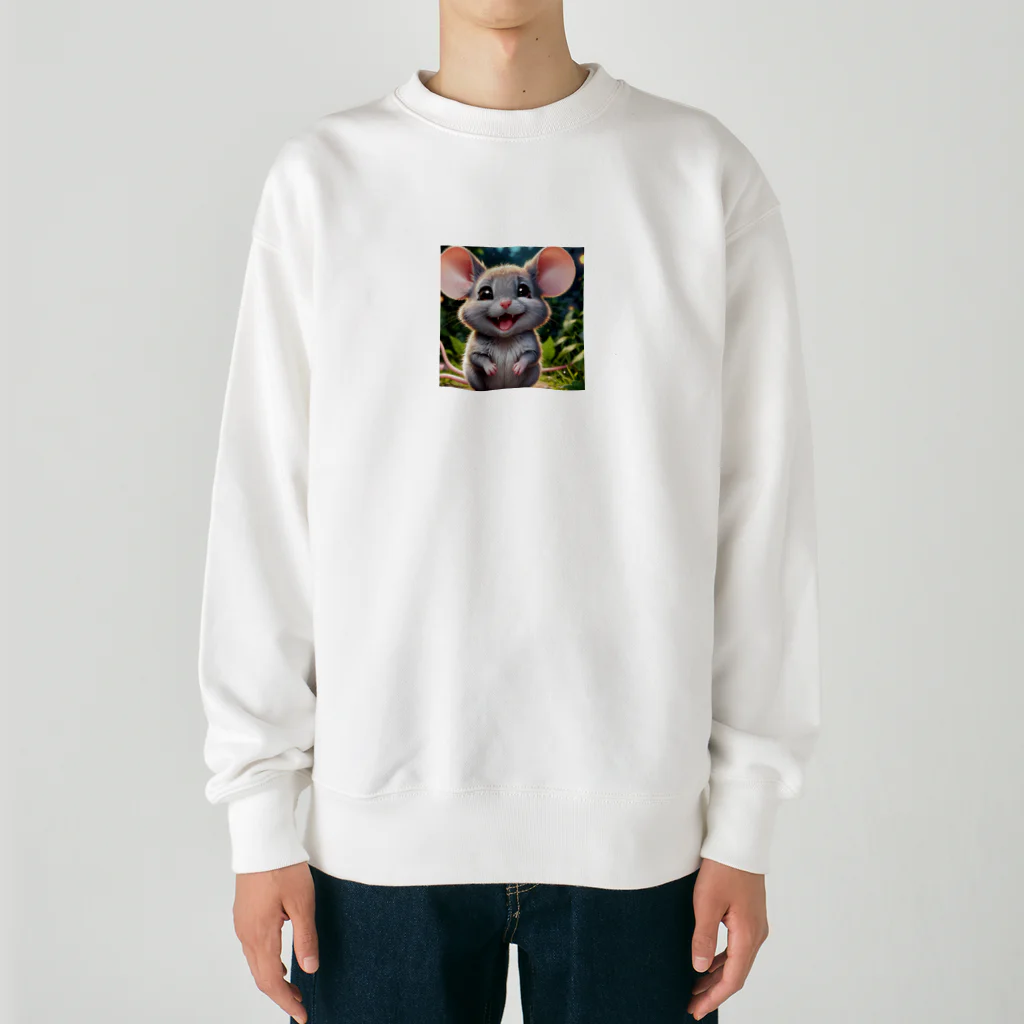 Fujimishokaiのこのチャーミングなネズミがあなたの心を癒します。 Heavyweight Crew Neck Sweatshirt