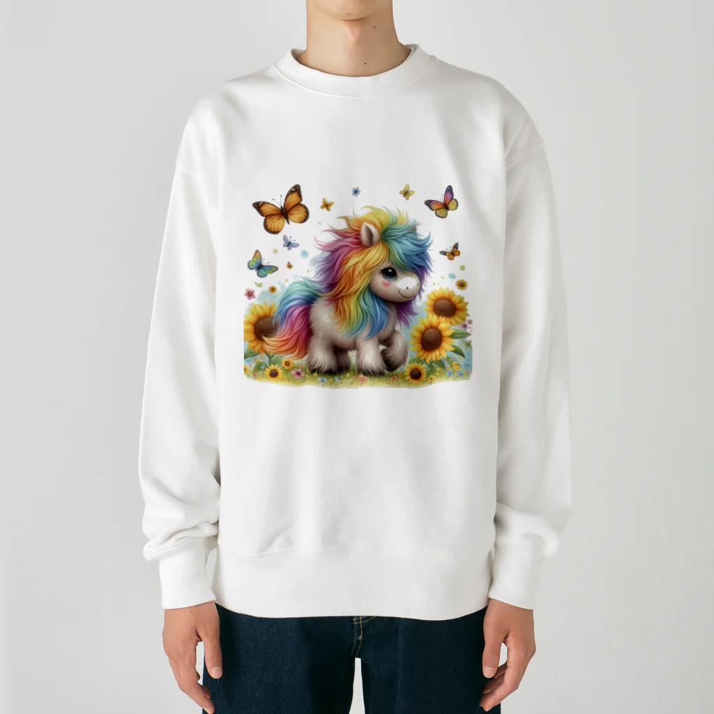 チロライショップのPretty　ミニチュアホース Heavyweight Crew Neck Sweatshirt