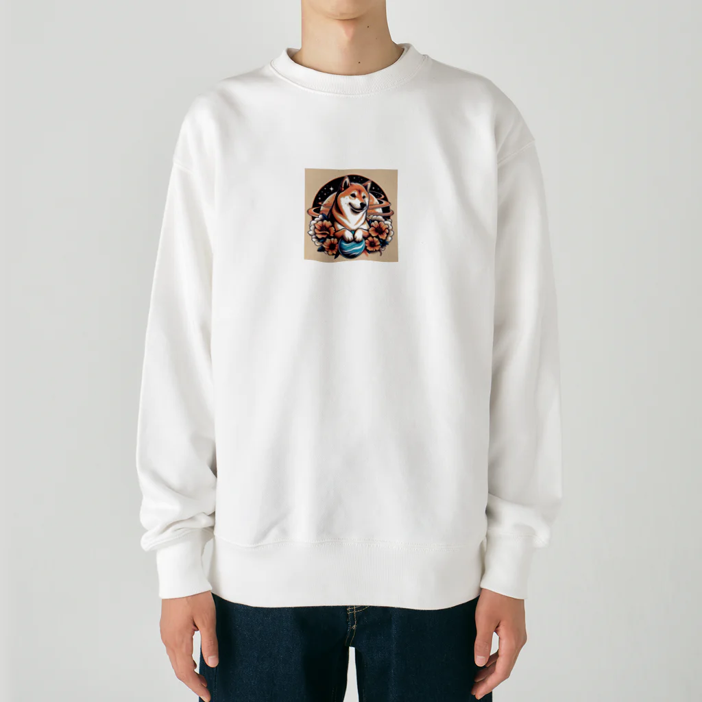 Huku5の全世界人気の柴犬 Heavyweight Crew Neck Sweatshirt