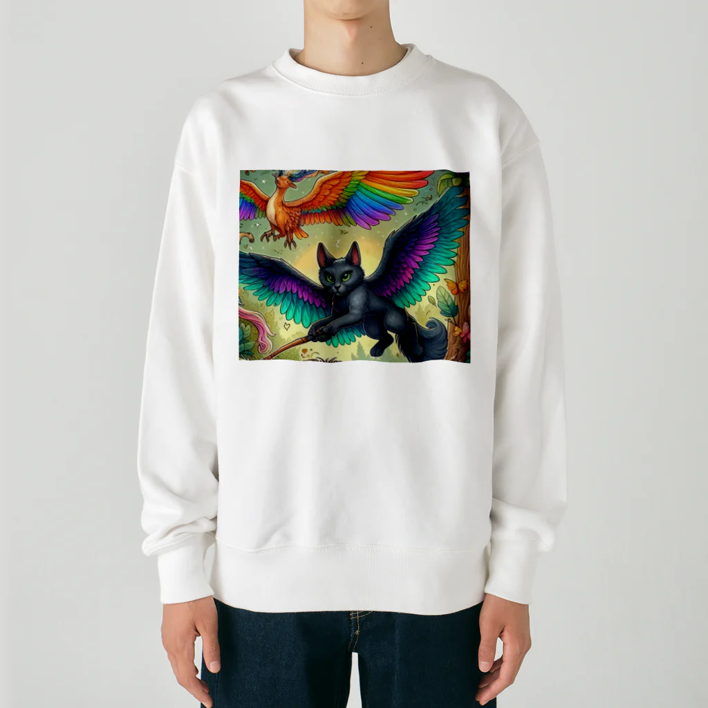 momonekokoの黒猫の魔法使い Heavyweight Crew Neck Sweatshirt