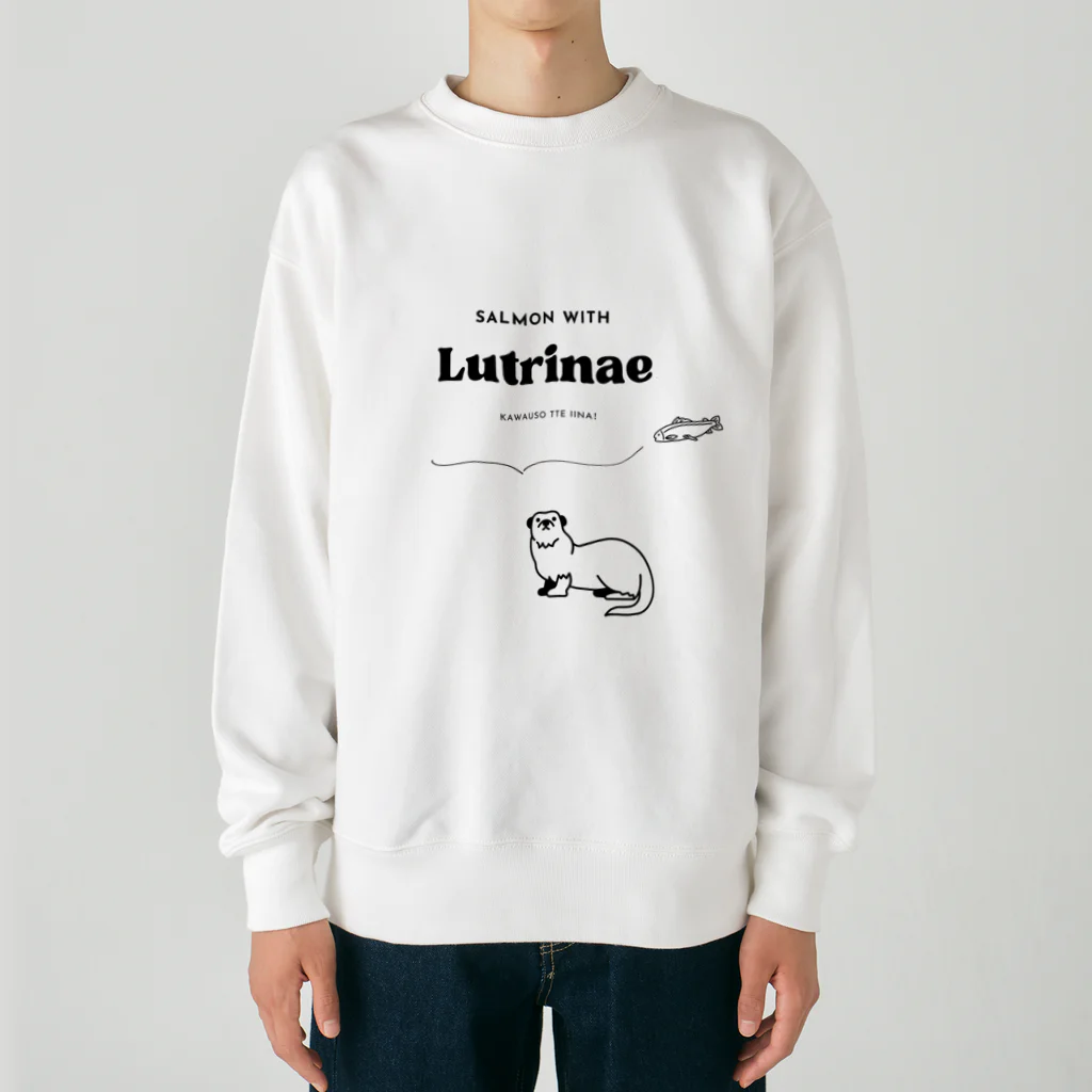 Lutrinaeのカワウソ / SALMON WITH Heavyweight Crew Neck Sweatshirt