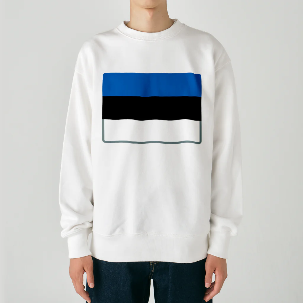 お絵かき屋さんのエストニアの国旗 Heavyweight Crew Neck Sweatshirt