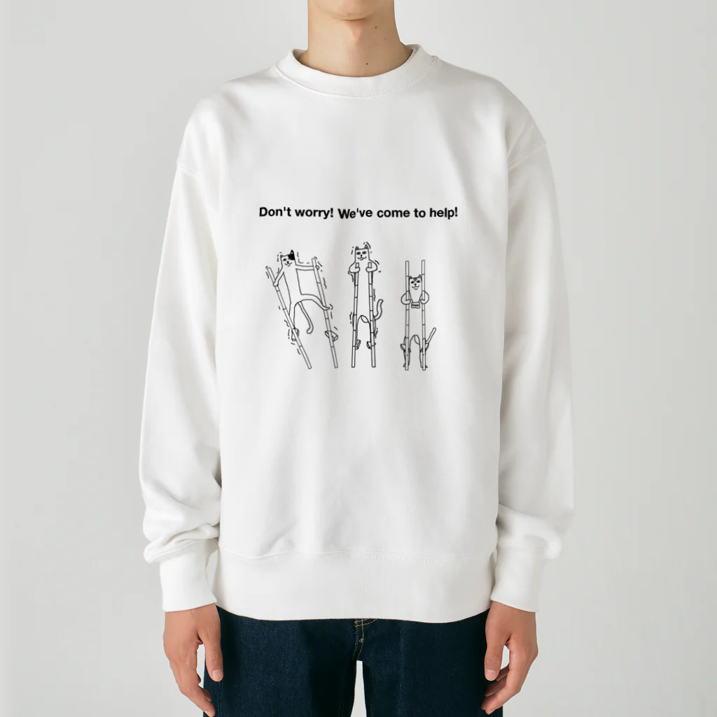 肥溜めショップの助けに来てくれたバランスの悪い猫達 Heavyweight Crew Neck Sweatshirt