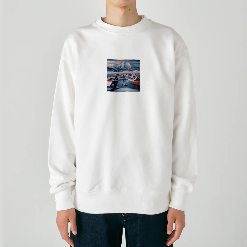 うさぎのモデル北海道 日本の田舎 アパレル Heavyweight Crew Neck Sweatshirt