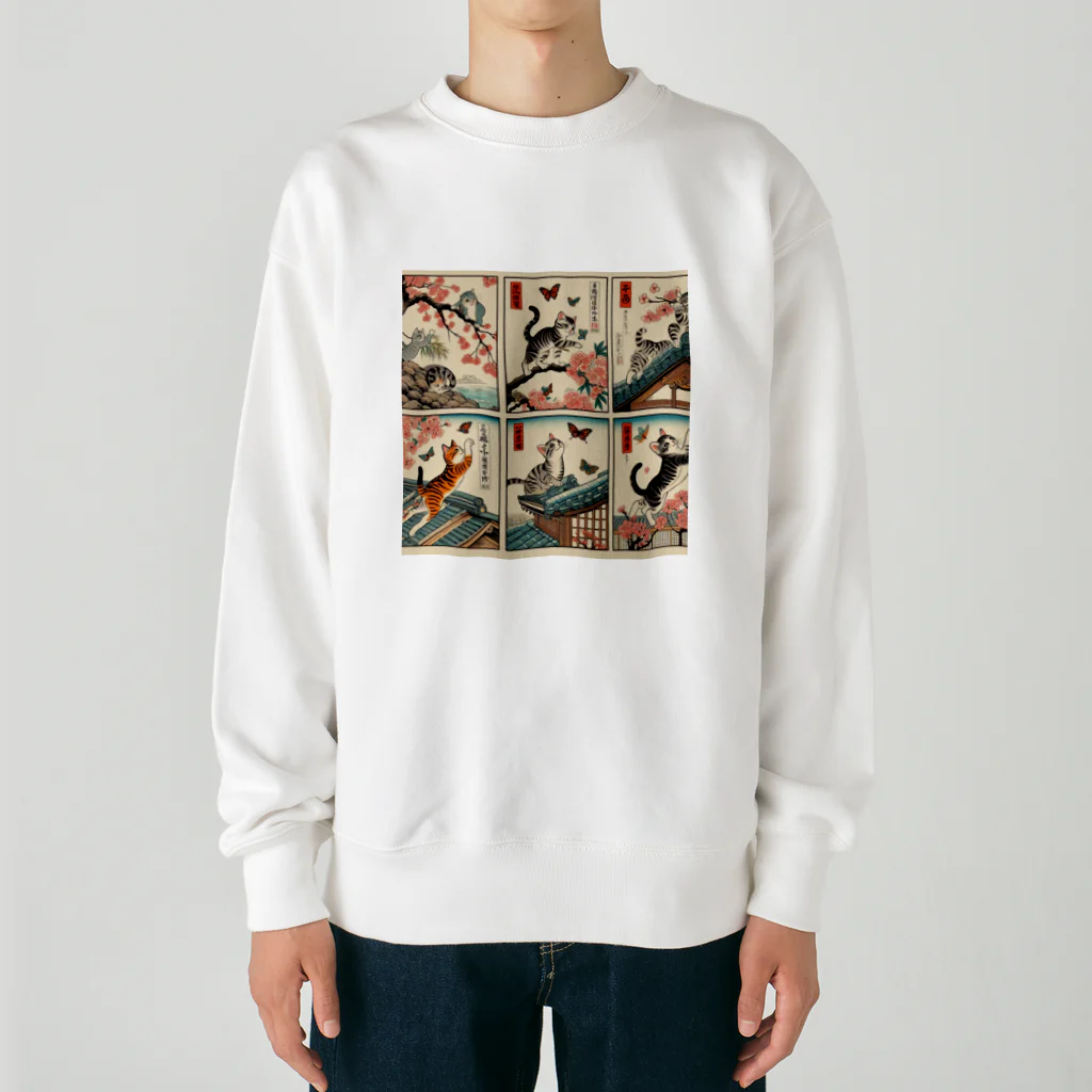 猫LOVE items Noahの猫LOVE items 鯖虎　雉虎 Heavyweight Crew Neck Sweatshirt