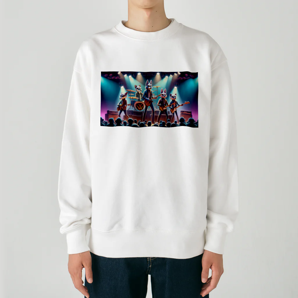 ANIMAL HEROES -musical band-のワイルドロックフェスタ - ダンシングアニマルズ Heavyweight Crew Neck Sweatshirt