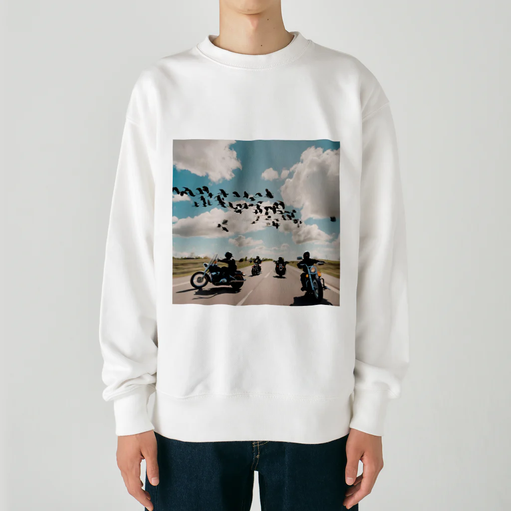 the blue seasonの風を切って、空と地を繋ぐ Heavyweight Crew Neck Sweatshirt