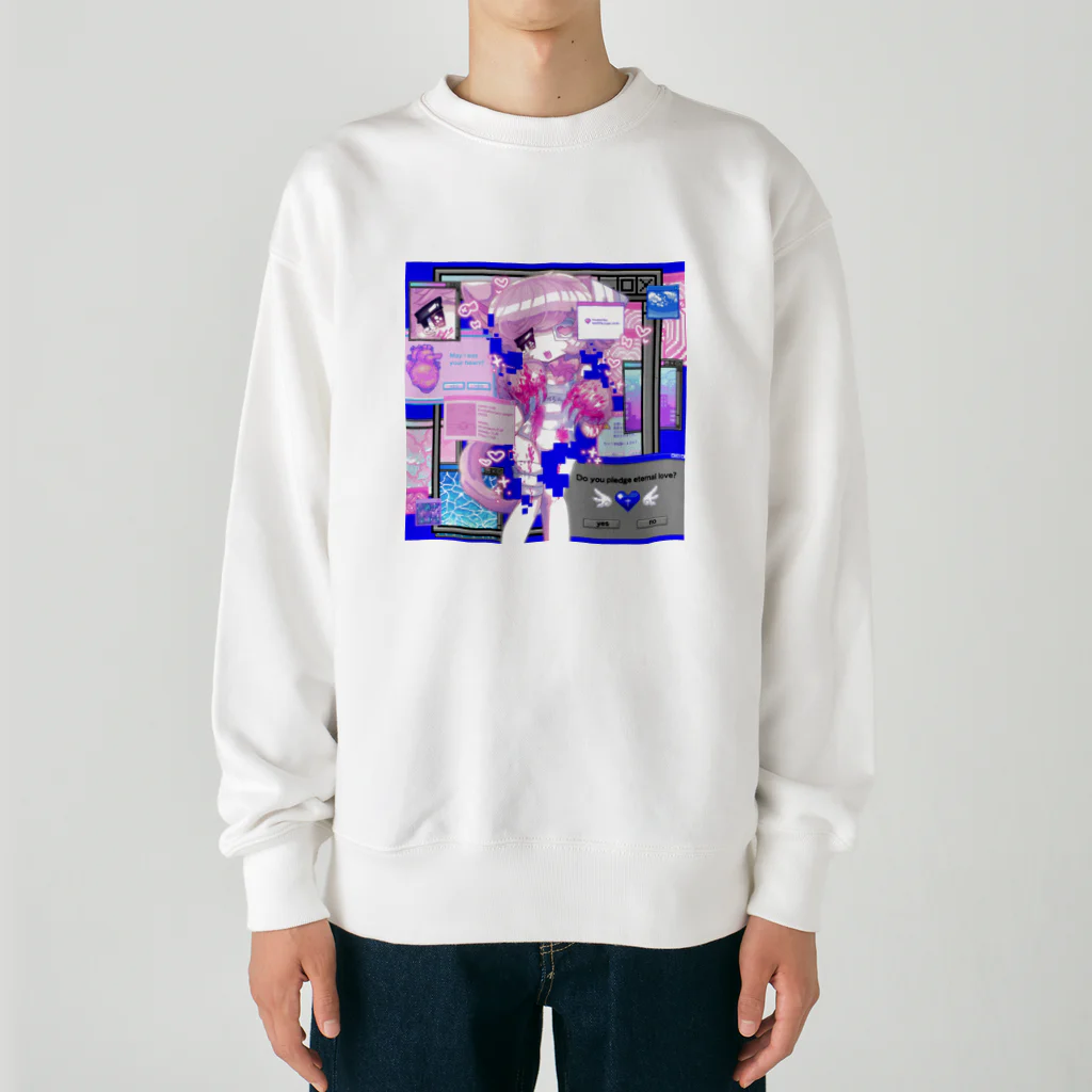 ムラサキゲジゲジのオンラインショップのマカロン ぐちゃぐちゃサイバー Heavyweight Crew Neck Sweatshirt