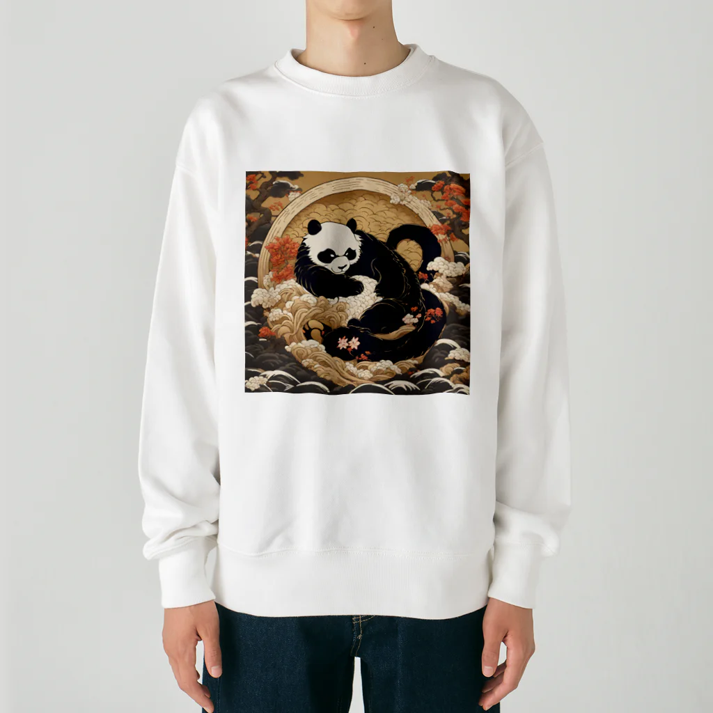 pandownloadの和風の最強パンダ Heavyweight Crew Neck Sweatshirt