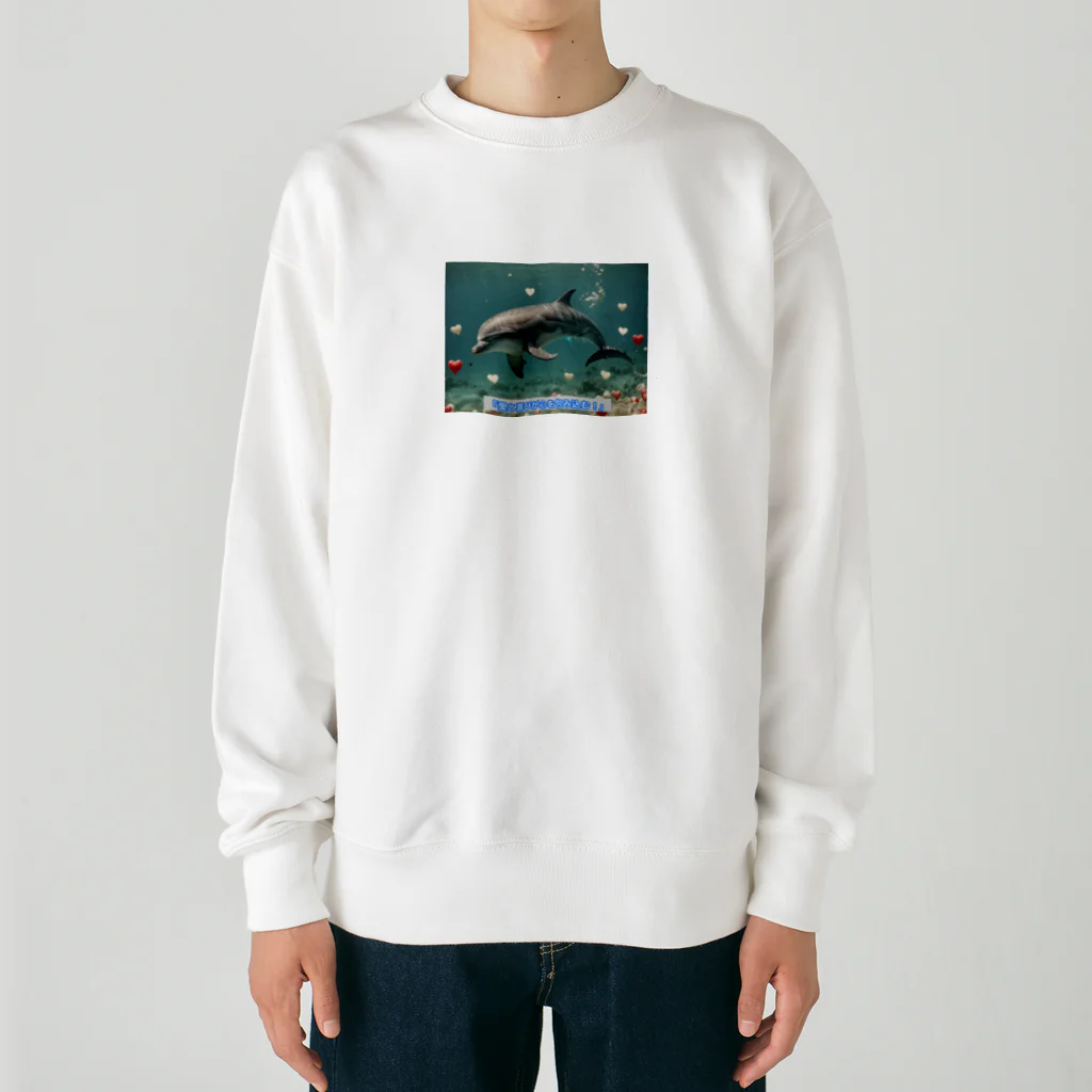 Melia-wizard-cのハートフルドルフィン Heavyweight Crew Neck Sweatshirt