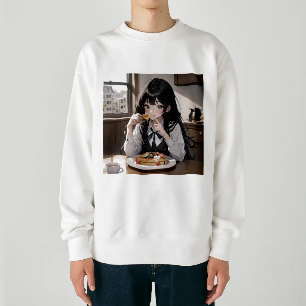 sgt-chikaraの朝食中の女子高生2 Heavyweight Crew Neck Sweatshirt