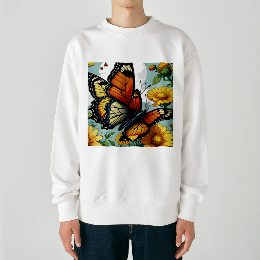 HERAX(へラックス）2号店の美しき蝶の舞 Heavyweight Crew Neck Sweatshirt