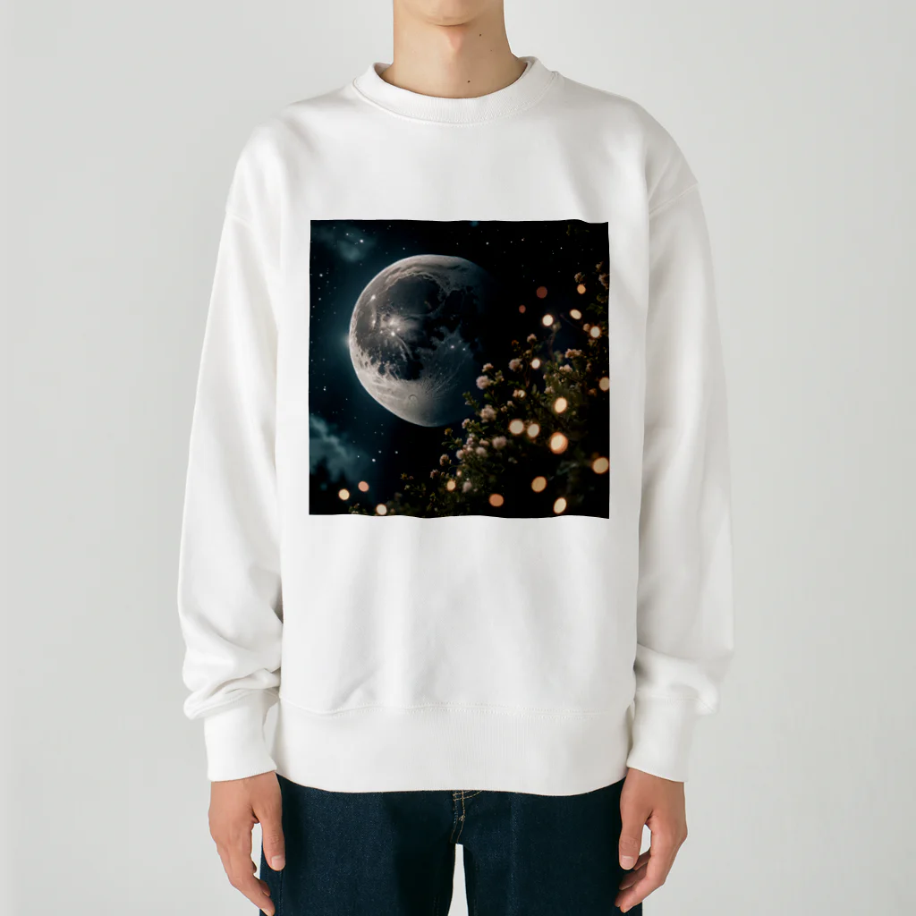 YUDAのAIアトリエの月と幻想 Heavyweight Crew Neck Sweatshirt