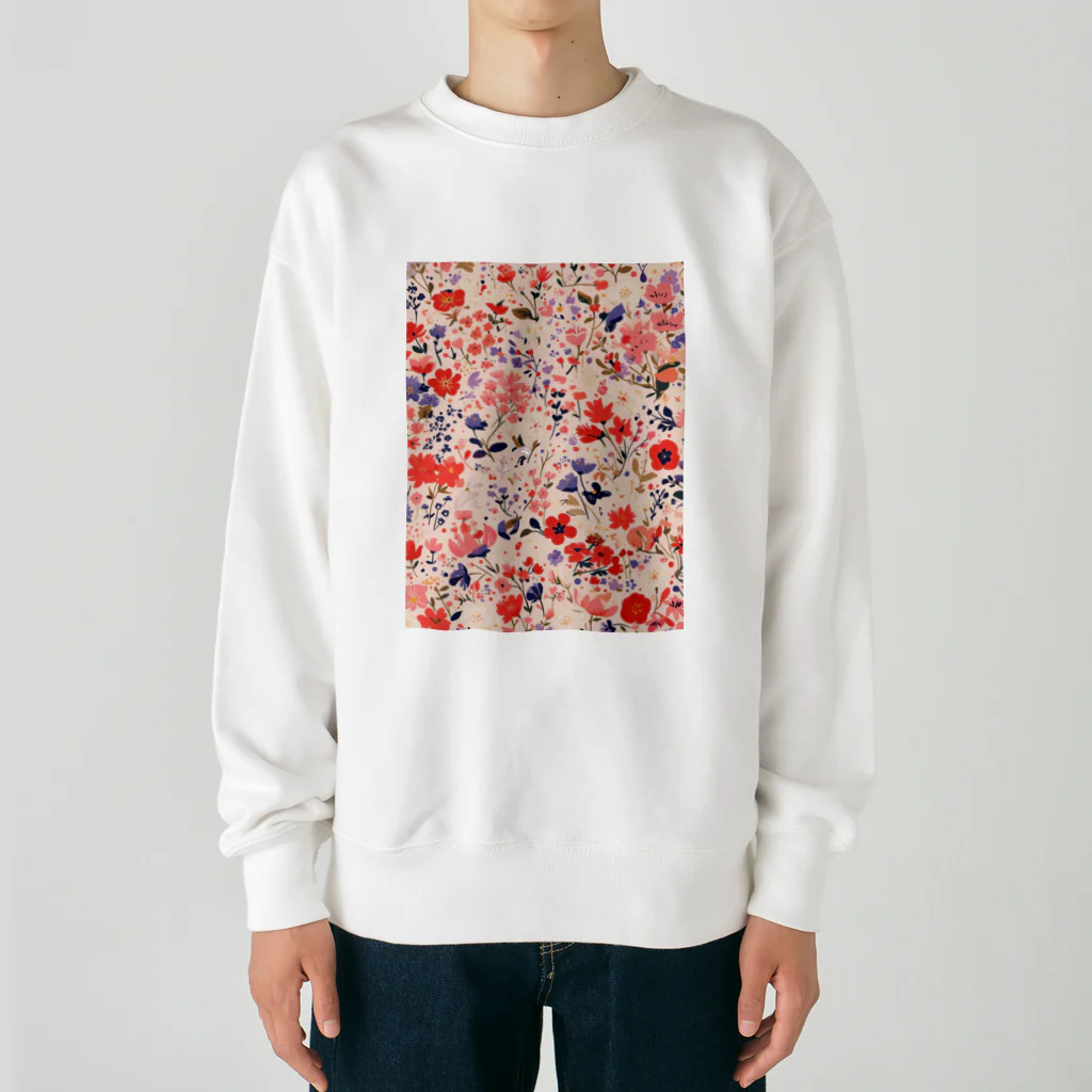 AQUAMETAVERSEの花柄のプリント　なでしこ1478 Heavyweight Crew Neck Sweatshirt