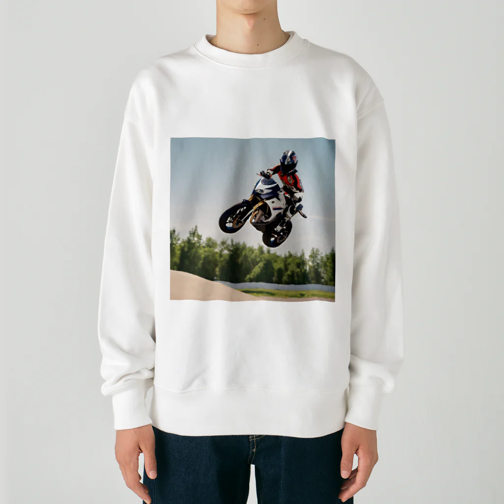 the blue seasonの空中舞踏 - モータースポーツのアドレナリン Heavyweight Crew Neck Sweatshirt