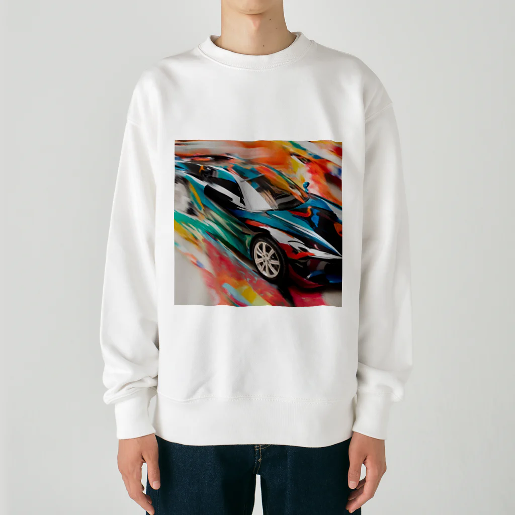 the blue seasonの速さの彩り: 動きを捉えたアート Heavyweight Crew Neck Sweatshirt