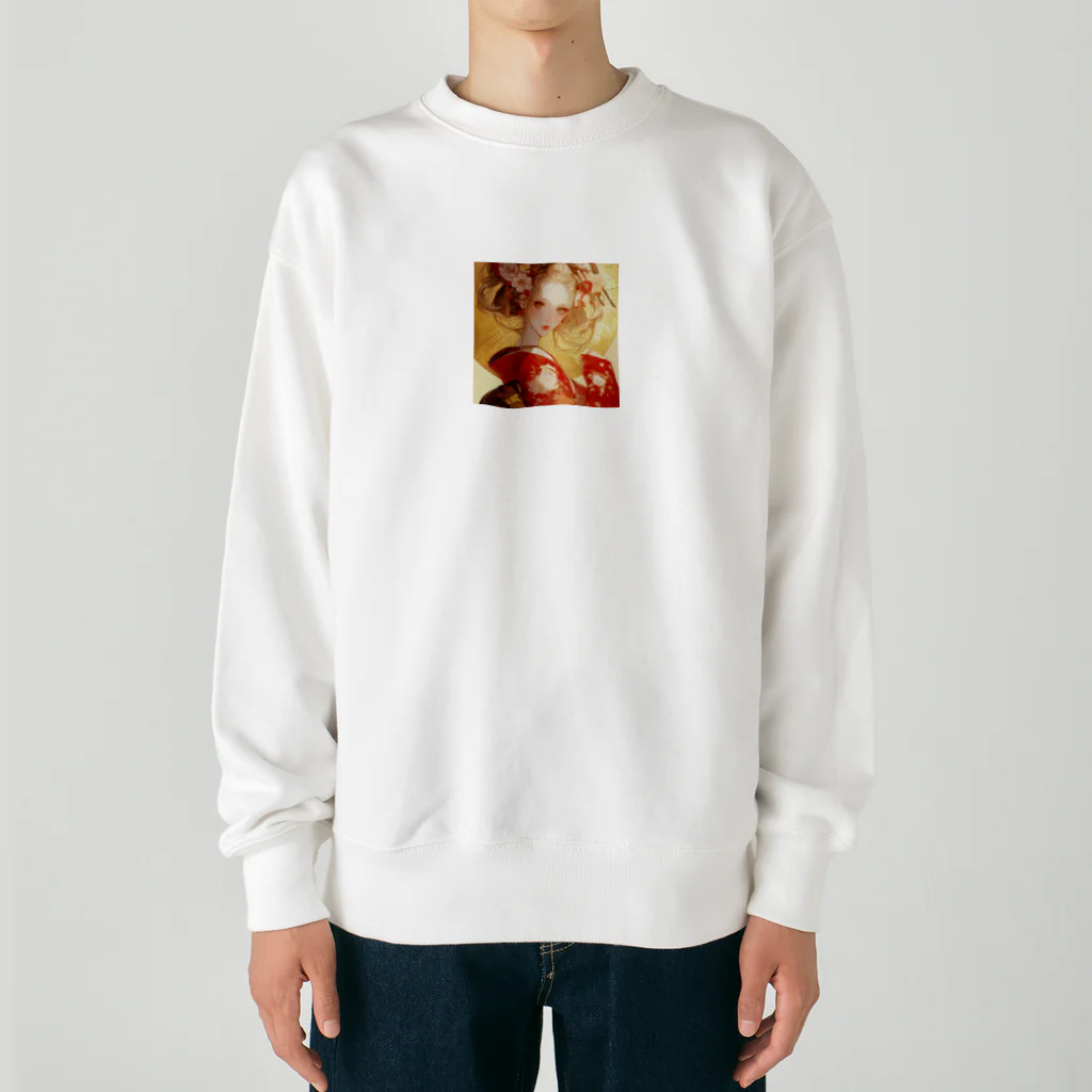 AQUAMETAVERSEの金の光に輝く赤い姫 Marsa 106 Heavyweight Crew Neck Sweatshirt