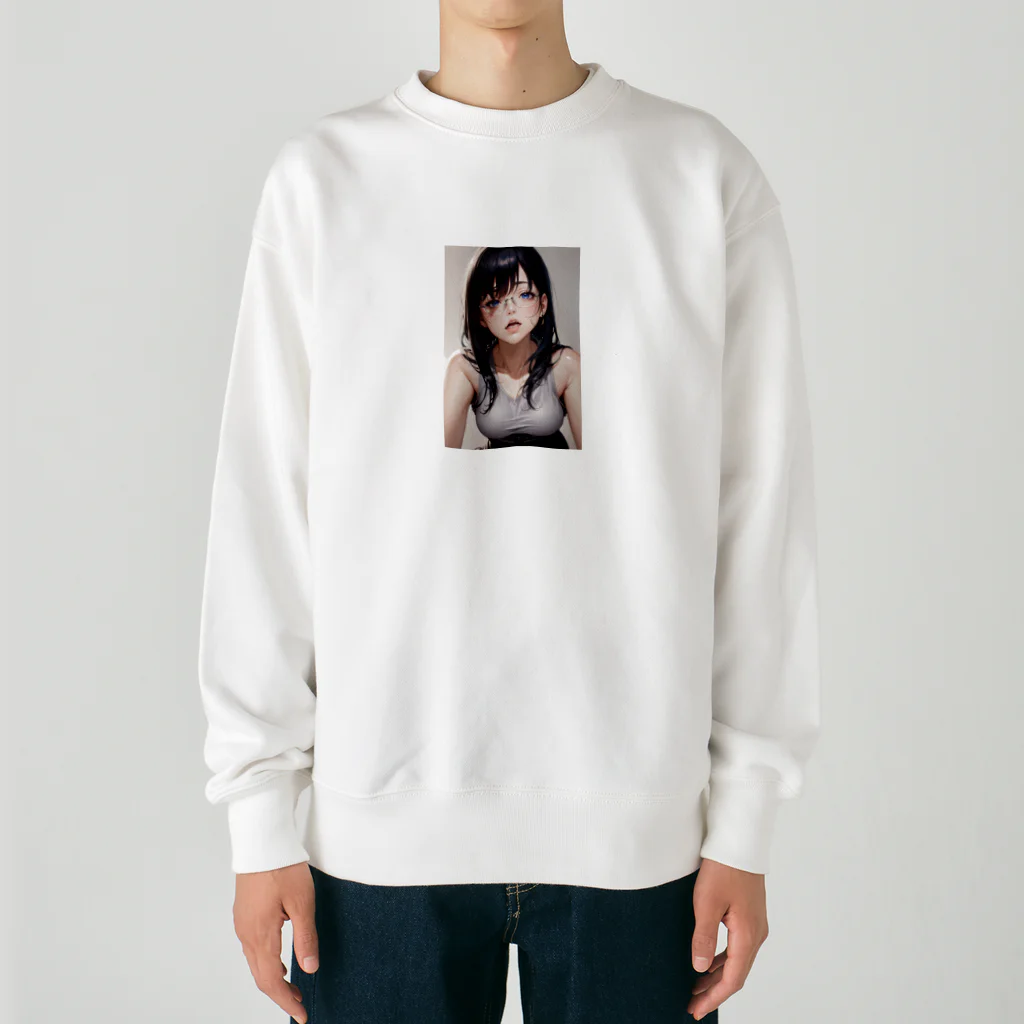 美少女学院の黒髪美少女　美鈴ちゃん２ Heavyweight Crew Neck Sweatshirt