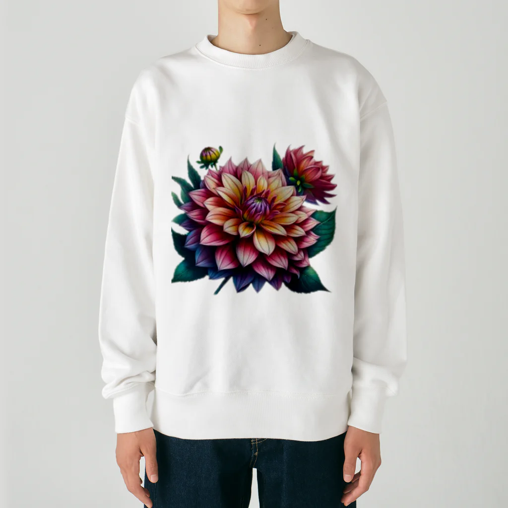 Have-good-luckのふんわりした花「ダリア」 Heavyweight Crew Neck Sweatshirt