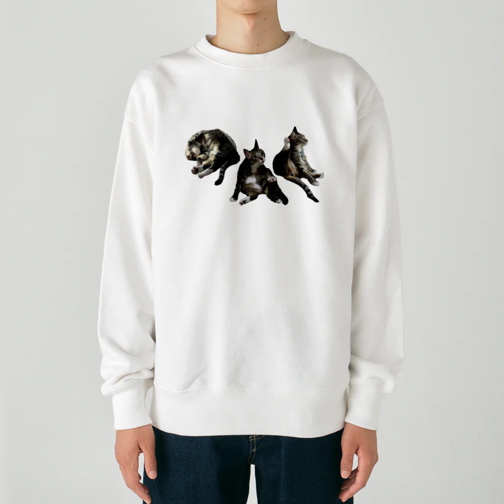 sisyの家ねこ悩殺3ポーズ Heavyweight Crew Neck Sweatshirt