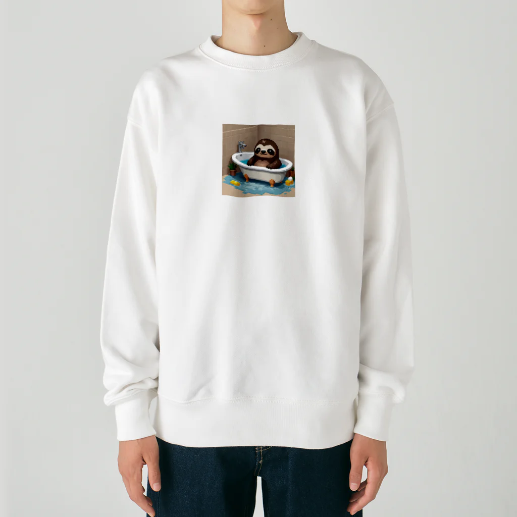 hinata__hinataのお風呂に入っているナマケモノ Heavyweight Crew Neck Sweatshirt