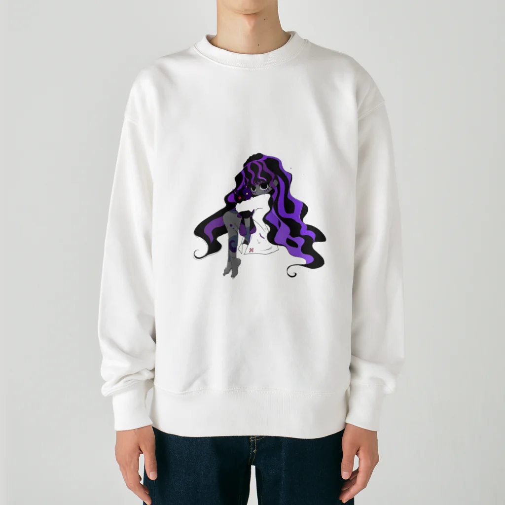 キノコ猫のお店の女の子 Heavyweight Crew Neck Sweatshirt